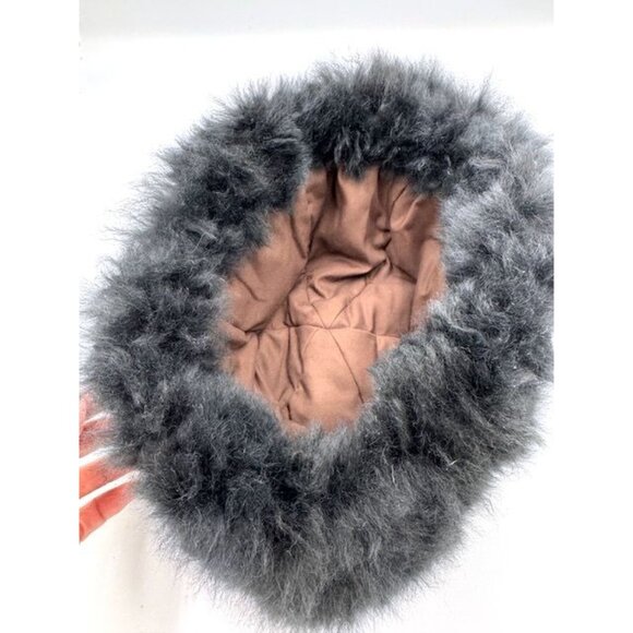 NWT Black Alpaca Fur Hat / 100% Baby Alpaca / Luxuriously Soft & Warm / One Size - Picture 3 of 4